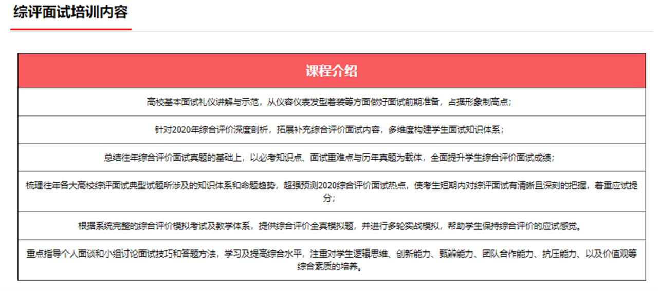 综评面试培训