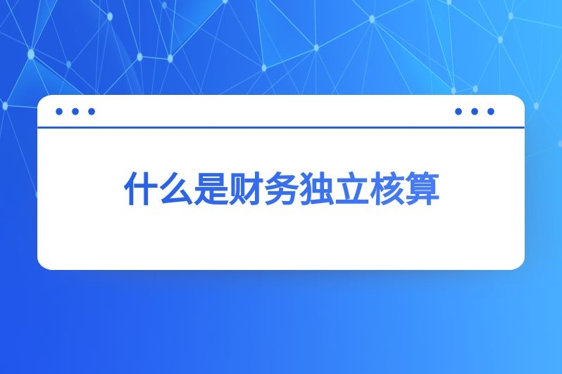 什么是财务独立核算