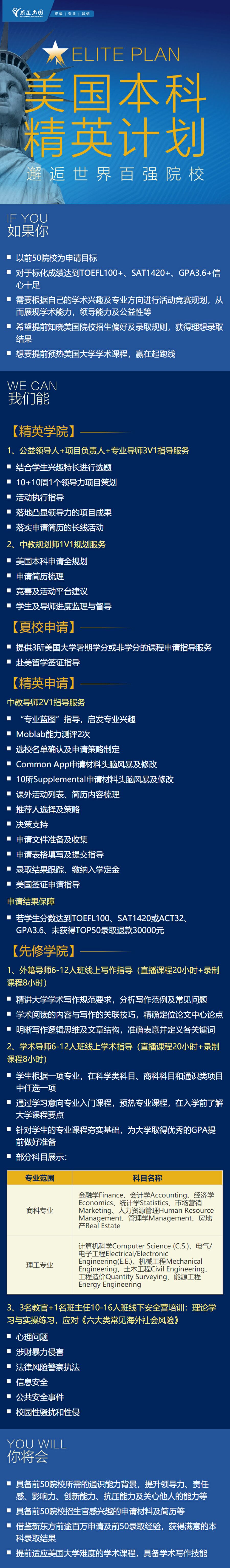 美国本科精英计划